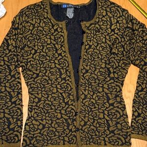 Elegant Black and Gold Cardigan by Diffusion vintage